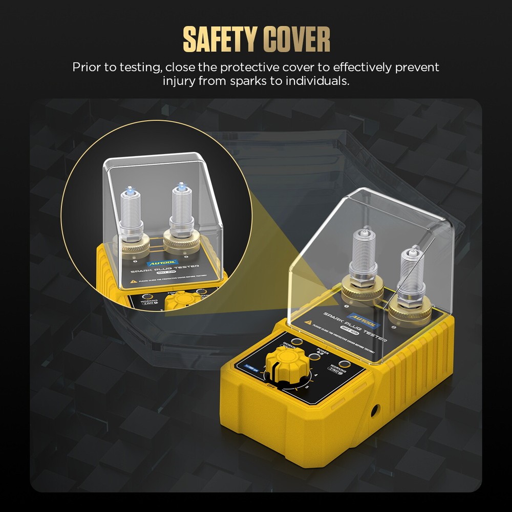 AUTOOL Spark Plug Tester Dual Hole Car Ignition System Diagnostic Test Tool 110V