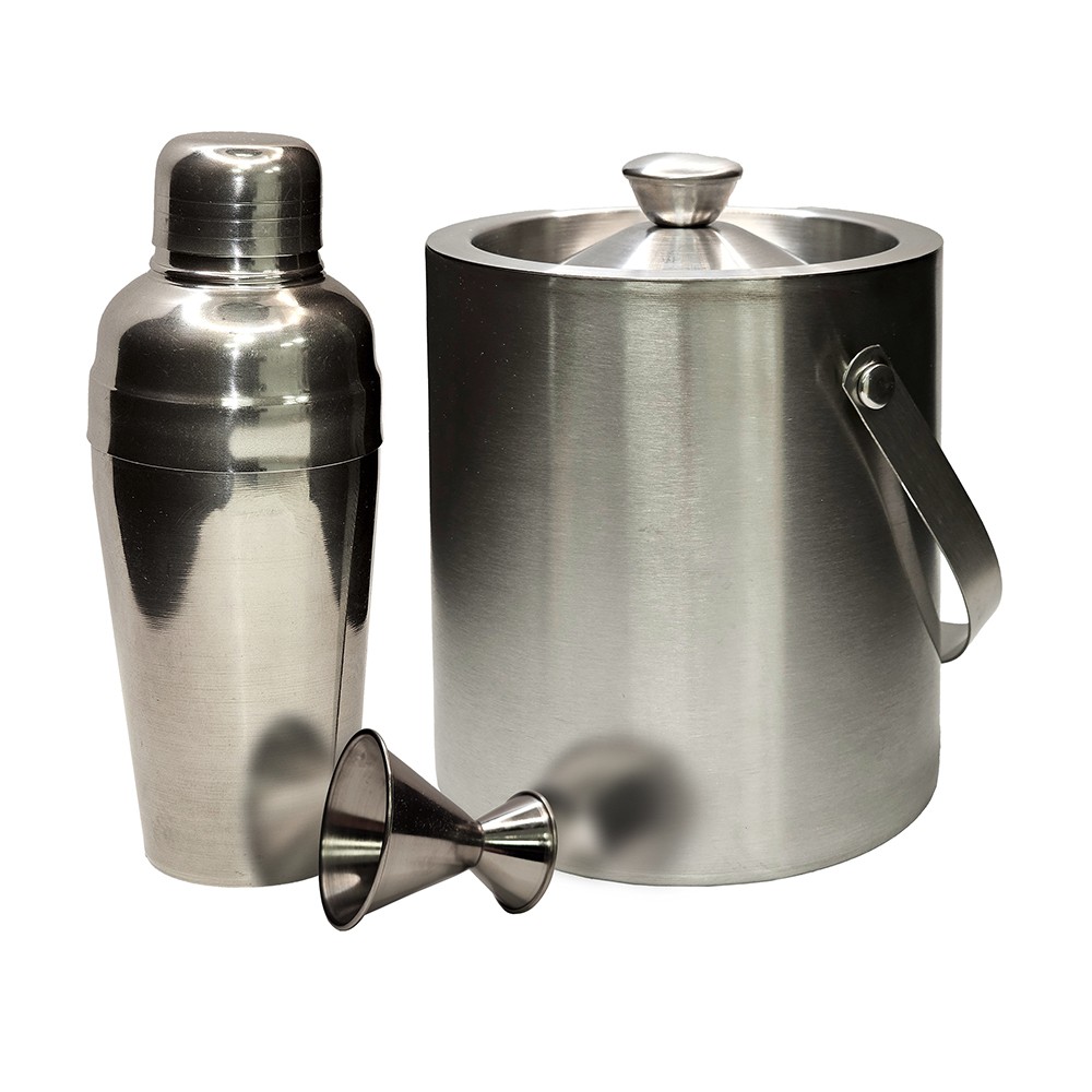 Home Brew Ohio Stainless Steel Personal Cocktail Shaker Jigger & Double Walled