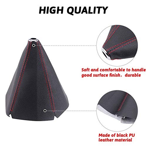 PU Leather Shift Boot Waterproof Shift Knob Dust Cove Universal for Red