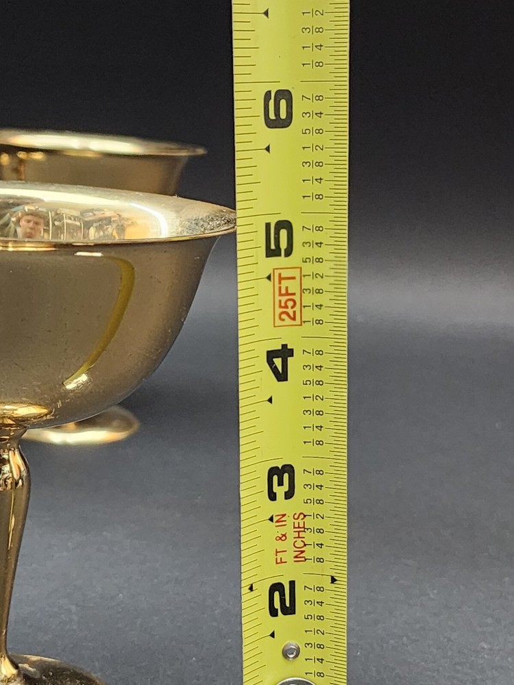 Vintage 6 DIRILYTE Dirigold Champagne Sherbet Regal Pattern NEEDS POLISHED