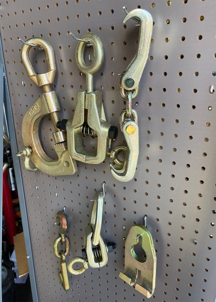 6pc Auto Body Frame Machine Pulling Puller Chain & Clamps Set w/ Hooks