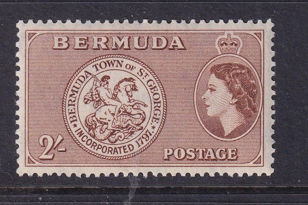 BERMUDA, 1953 QE 2s. Brown, lhm.