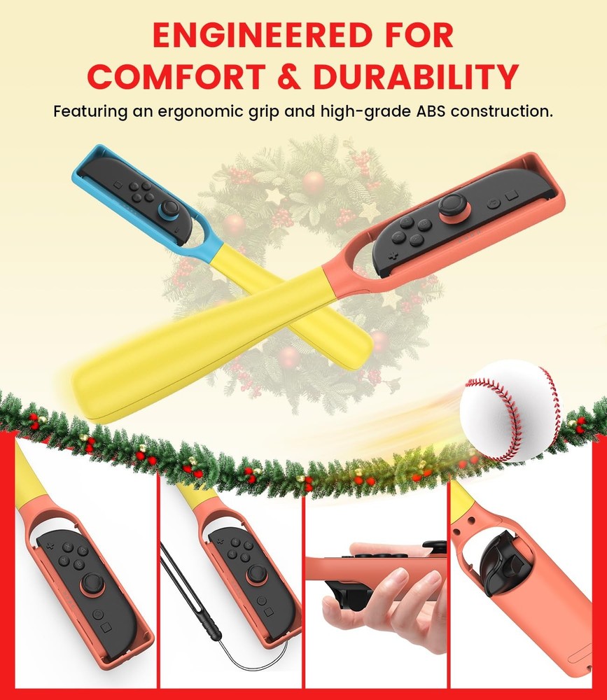 [Switch 1/2 Compatible] CODOGOY Baseball Bat Handle Switch 1/2, Multi-Color