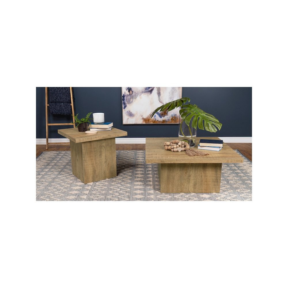 Devar Square Engineered Wood Coffee Table Mango Brown