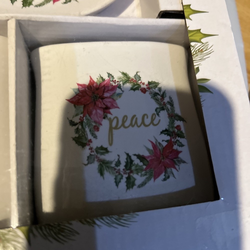 New In Box 4Pc. Christmas Ceramic Bath Set