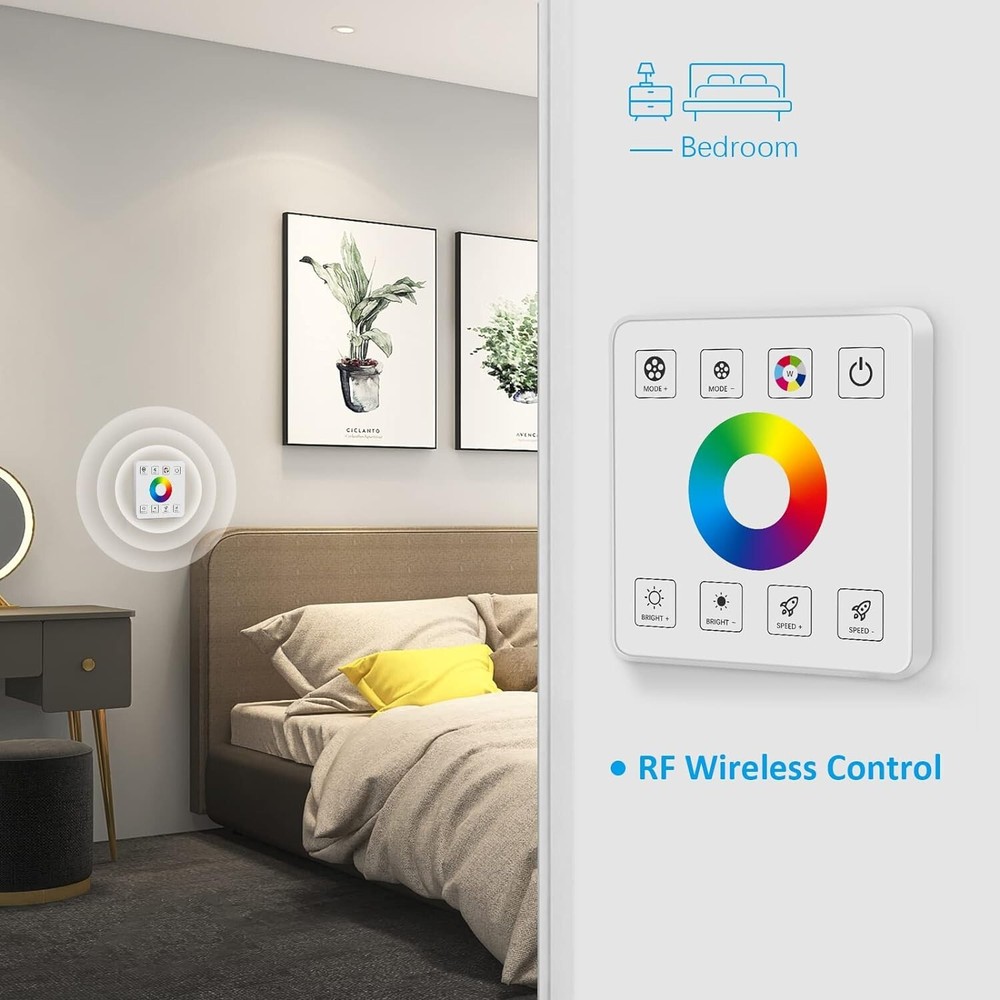 RGB LED Strip Controller RF Wireless Remote Control 5050 3528 Touch Panel Dimmer