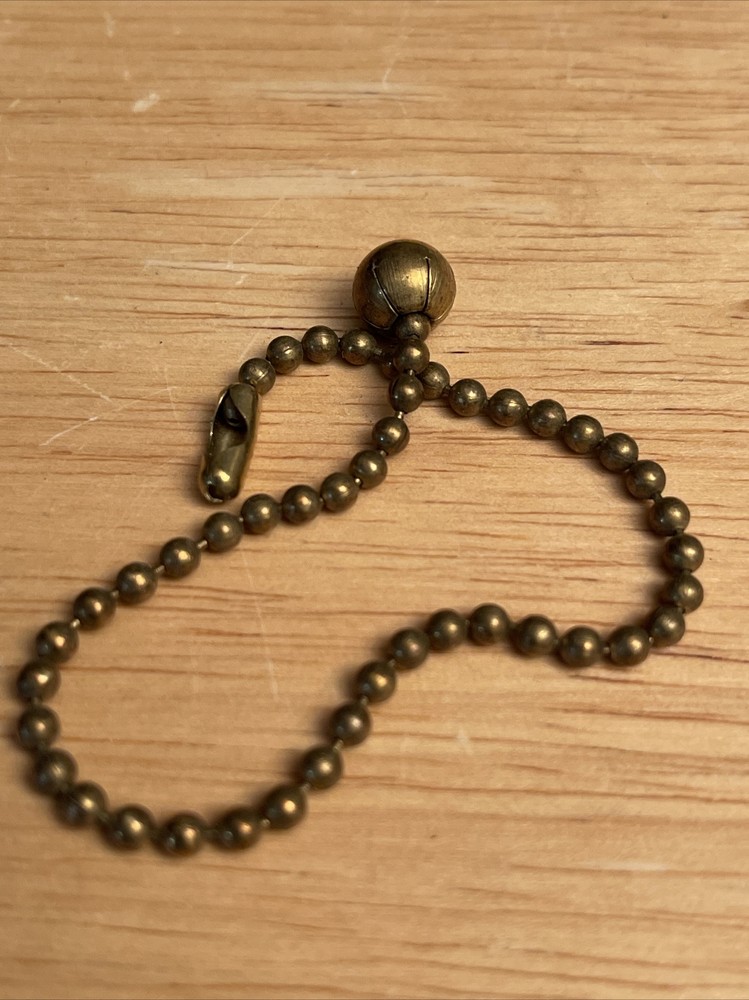 2 PCS Vintage Solid Brass 5/16”Ball with 6" Brass Pull Chain -brass Connector