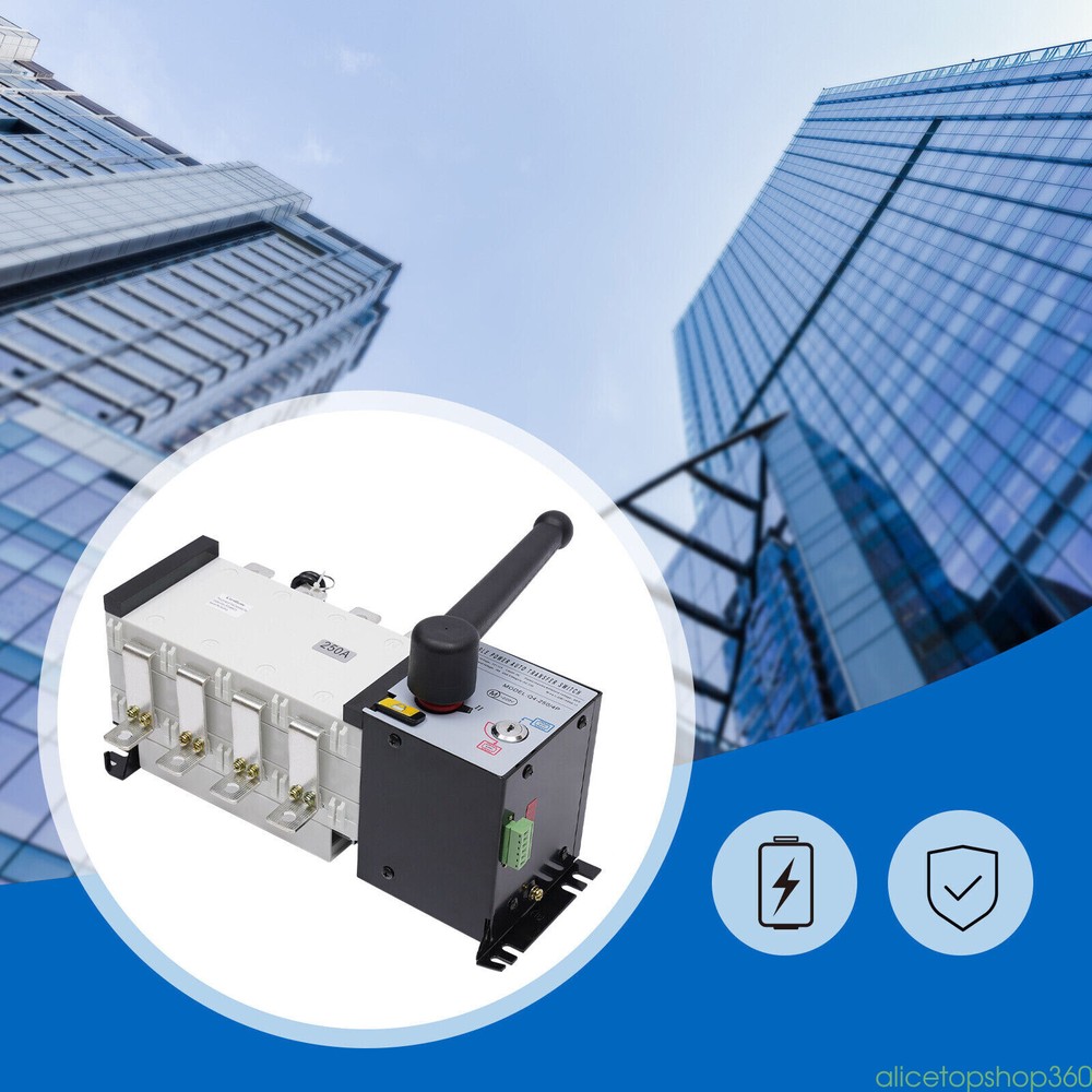 Industrial Automatic Transfer Switch Changeover Grid - AC Generator 250A 4 Pole