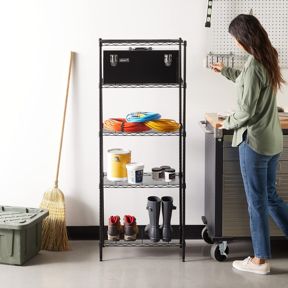 Amazon Basics 5-Shelf Multipurpose Adjustable Sturdy Steel Storage Shelving Unit