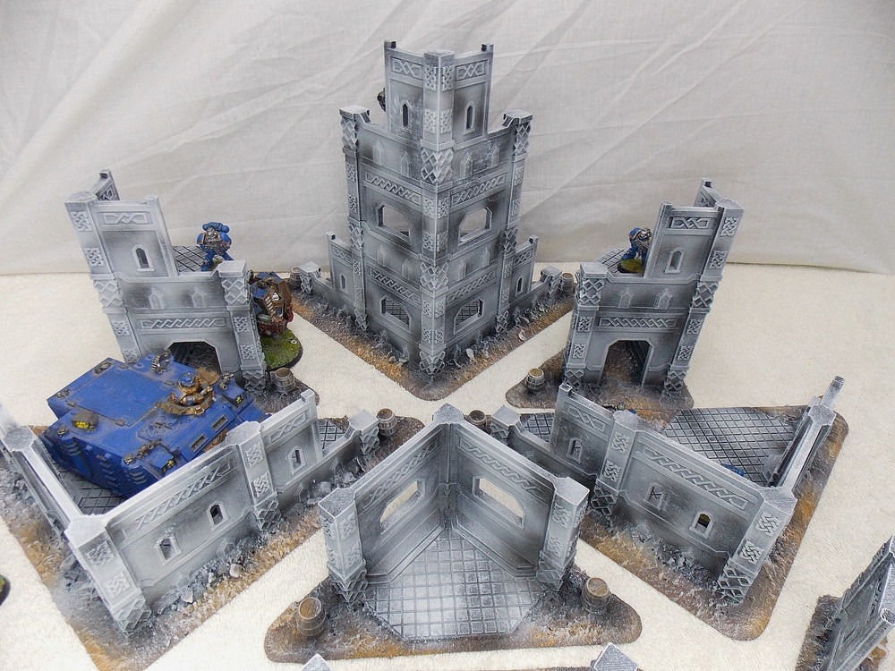 WARGAMING TERRAIN PAINTED, MEGA BUNDLE SET OF 9 PIECES
