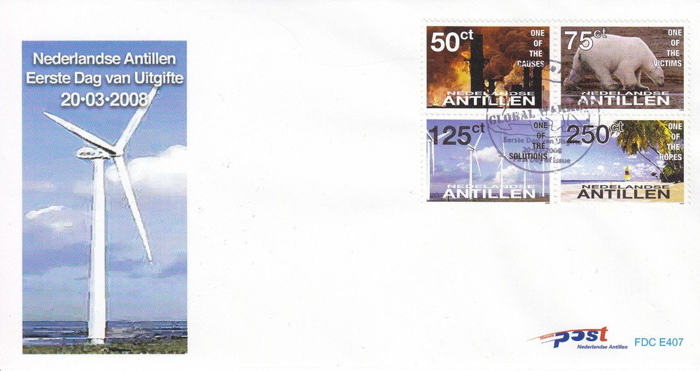 Netherlands - Dutch Antilles FDC Issue 2008 (407) Global Warming