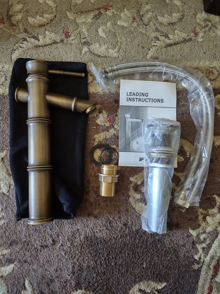 Bamboo Style Single Handle Faucet, Bronze