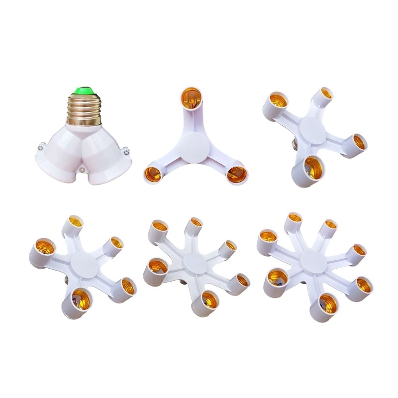 Multi Light Bulb Socket Adapter, E26/E27 Base Converter, Heat Resistant Design