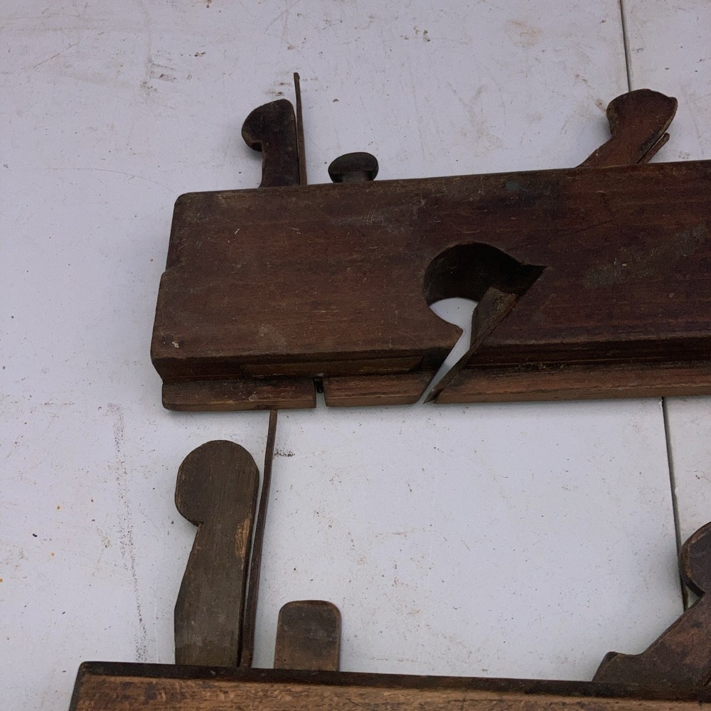 Wooden planes x 2 - both with 2 cutters