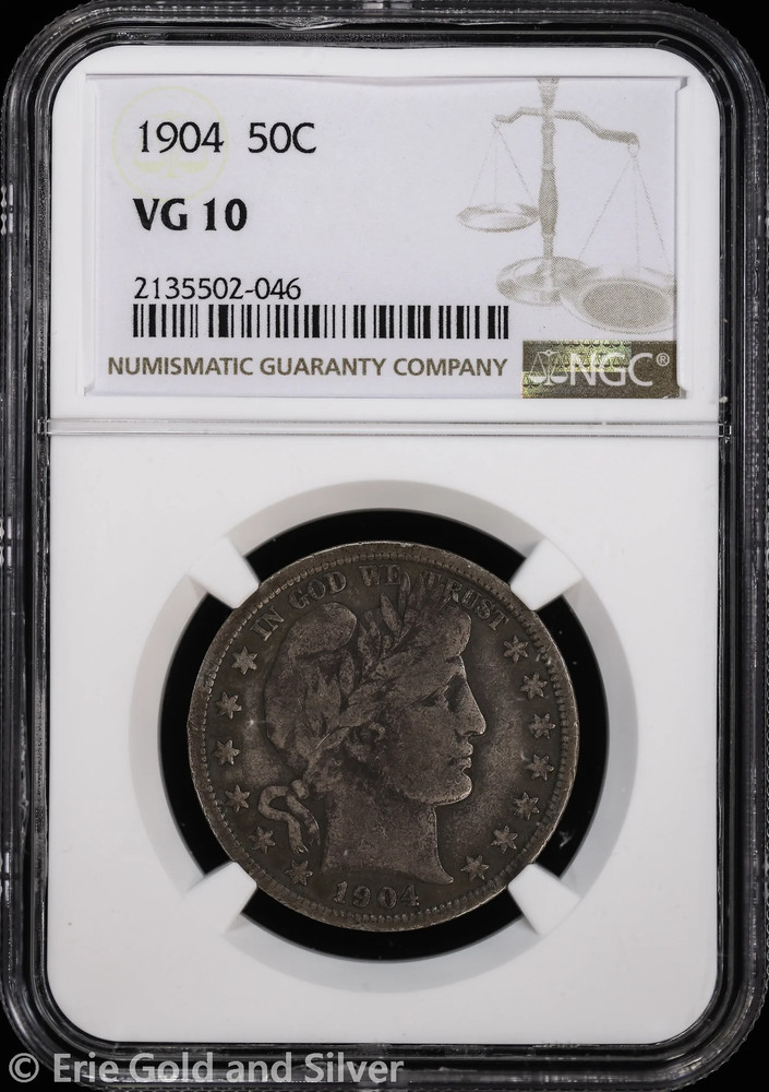 1904 50C Barber Half Dollar NGC VG 10