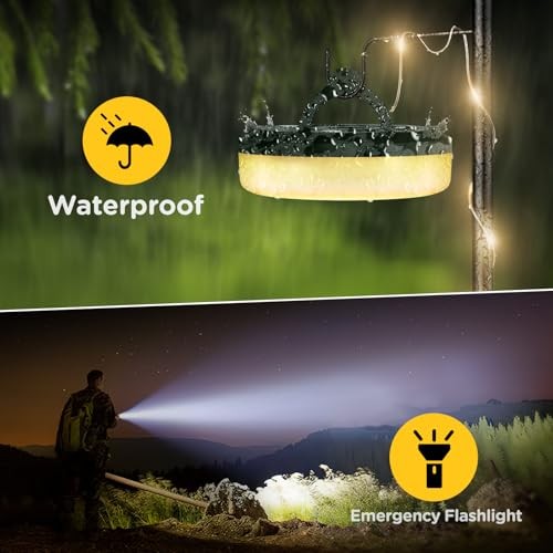 Camping String Lights, 4 in Quick Storage 32.8FT Rechargeable Tent 1 Green