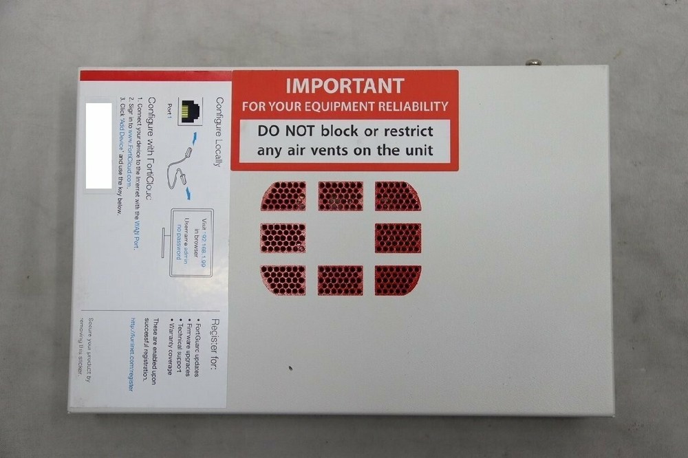 Fortinet Fortigate-50E Network Security Firewall Initialized FG-50E w/Adapter