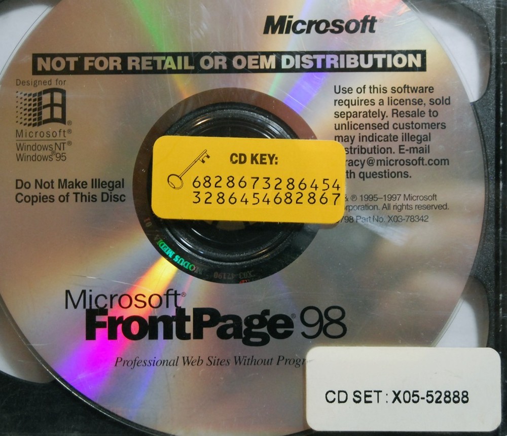 WINDOWS NT Server 4.0 Server with FrontPage 98 with CD Key - New Unused