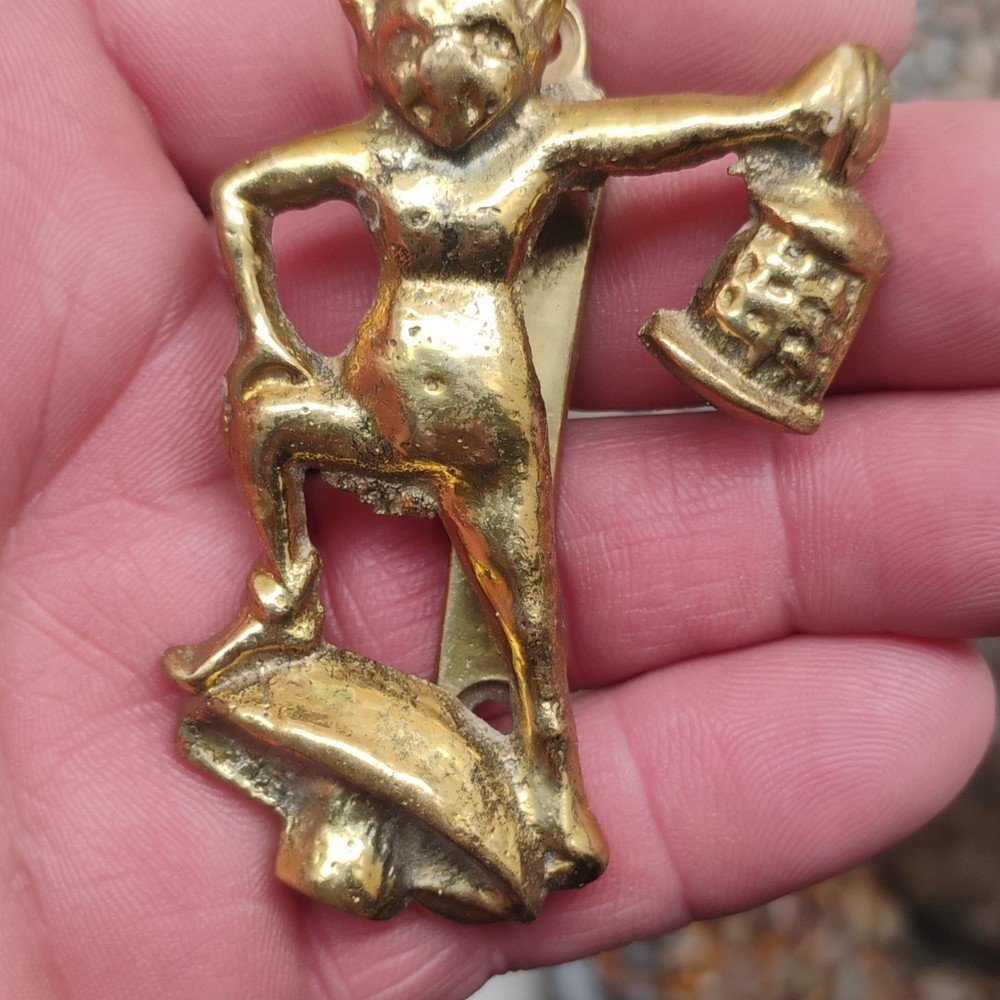 Vintage Retro Gold Brass Nutcracker Figurine Less Than 10in