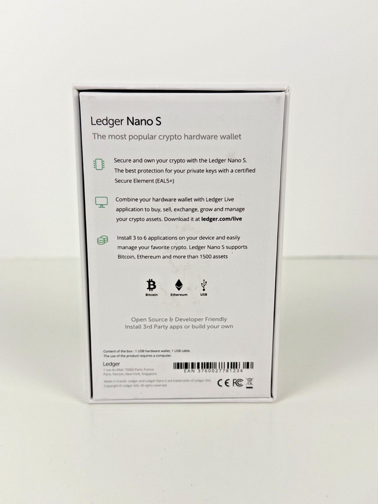 Ledger Nano S Cryptocurrency Hardware Wallet Open Box Complete Mint Unused