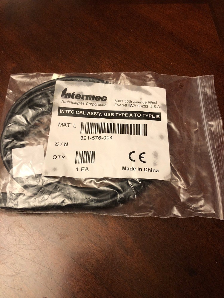 New Intermec USB Interface Cable 321-576-004 , USB TYPE A TO TYPE B