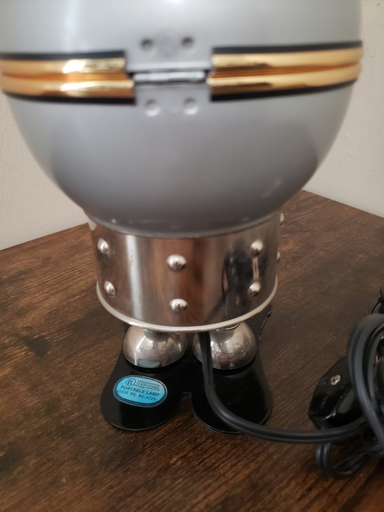 Vintage Metallic Robot Lamp Satco Works RARE READ