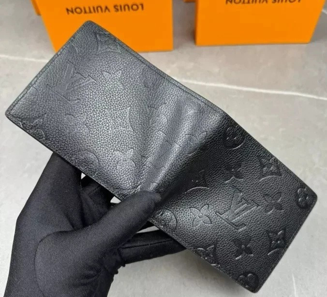 Louis Vuitton Eclipse LV Monogram Black Leather Bifold Wallet W/Box