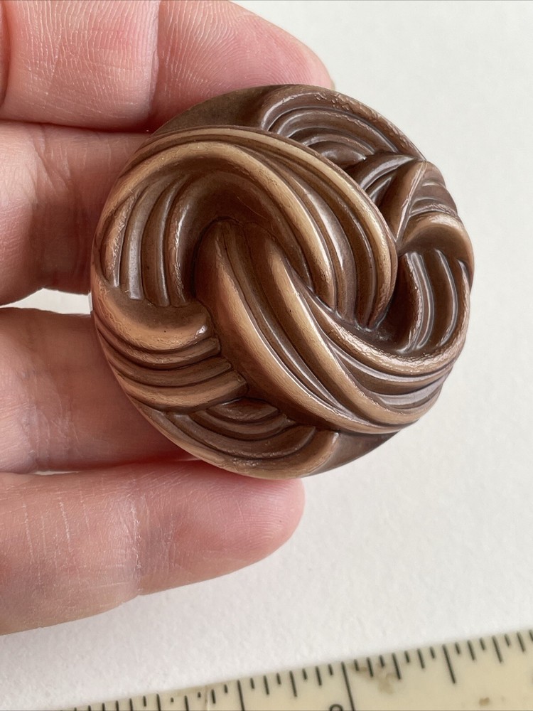 Extra Large Vintage Hollow Celluloid Button 1 3/4”