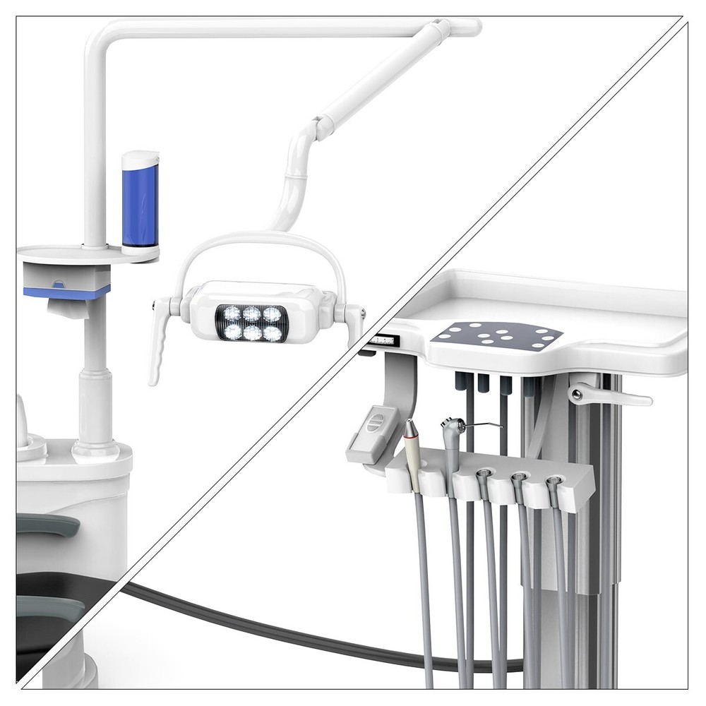 Dental Unit Chair Computer Controlled DC Motor Ceramic spittoon +Doctor Stool US