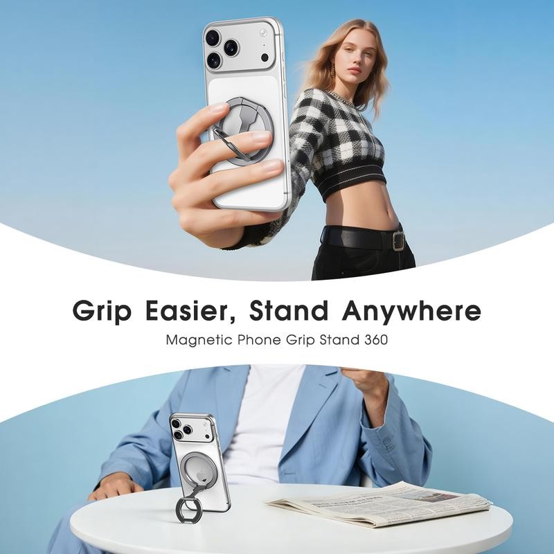 Portable Double-Sided Magnetic Phone Stand Adjustable & Compatible with iPhone