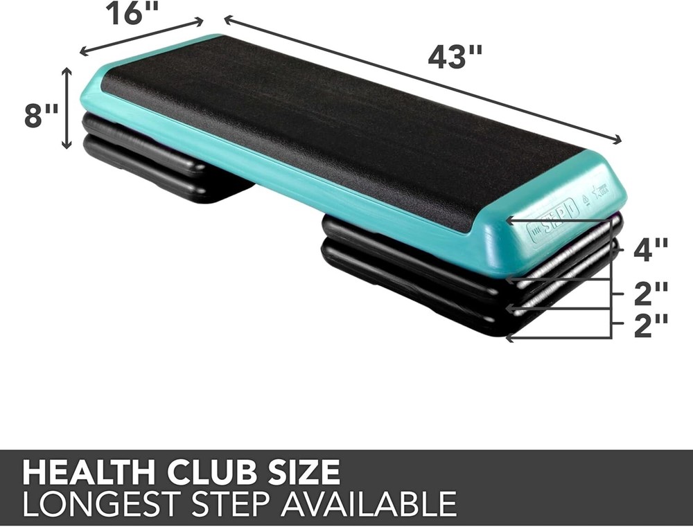 Durable Teal Aerobic Stepper with Nonslip Top - Versatile Home Workout Solution