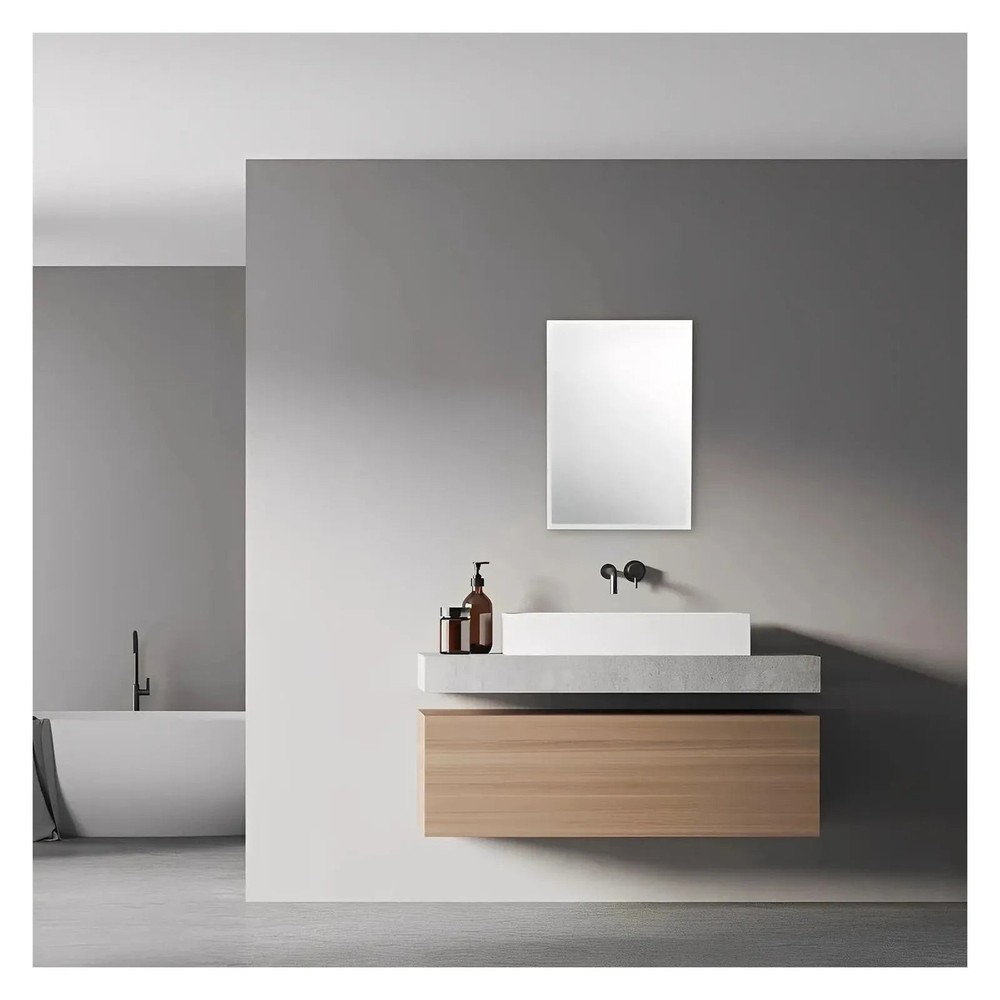 SYLVA LED LIGHTED BATHROOM VANITY SQUARE MIRROR - 36 x 27