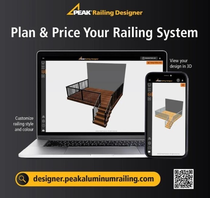 Black Aluminum Deck Railing Wall Mount Bracket Kit | Peak In