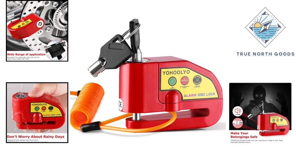 Compact 110 dB Motorcycle Lock with Reminder Cable – Ultimate Theft Protection