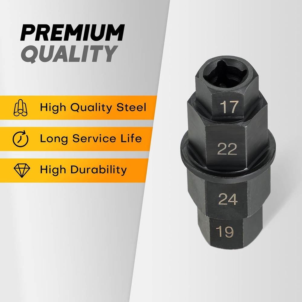 Hex Axle Motorcycle Tool | Hex Allen Front Wheel Spindle Socket Adapter, Hex Bit