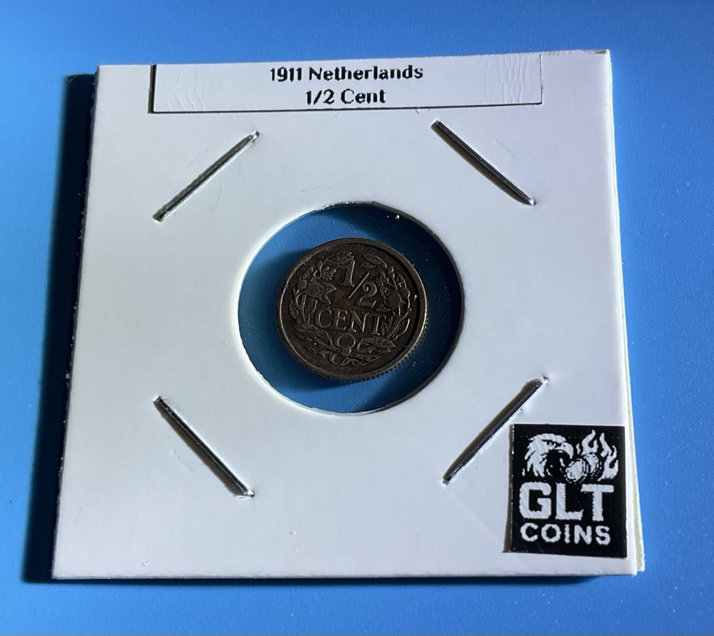 1912 Netherlands ½ Cent — Collector Grade — Historic Copper.