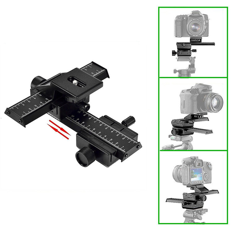 2 Direction Macro Shooting Ball Head Quick Release Plate Micro Platform Stand