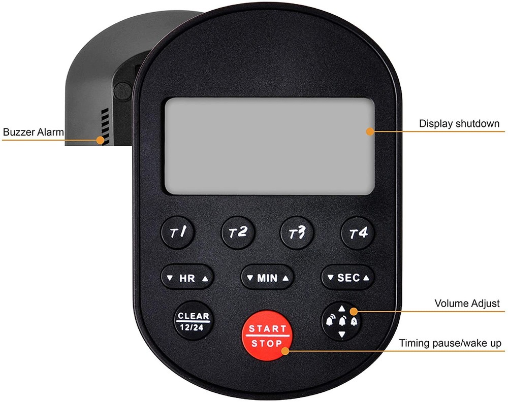 Digital Table-Top Timer Kitchen Timer 4 Groups of Count up Count Down Timers