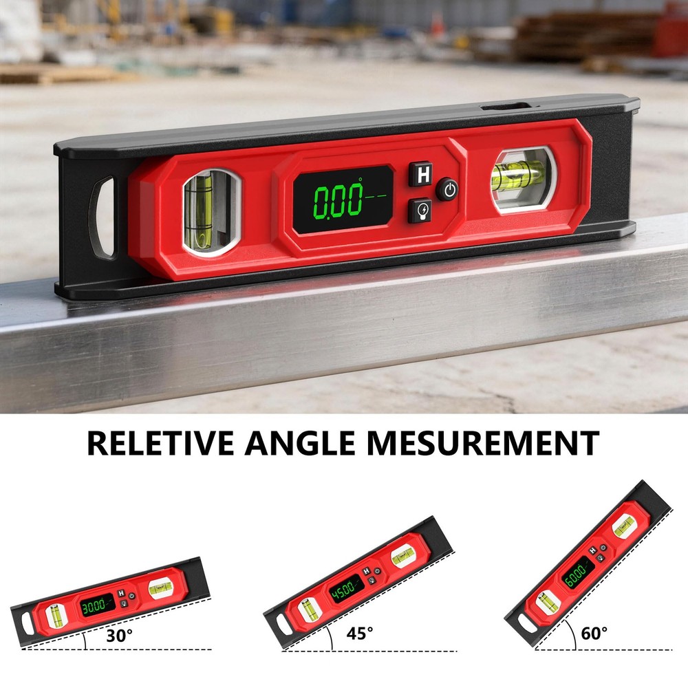 Digital Level 9Inch, Torpedo Level and Protractor with Bright LED Display, Ma...