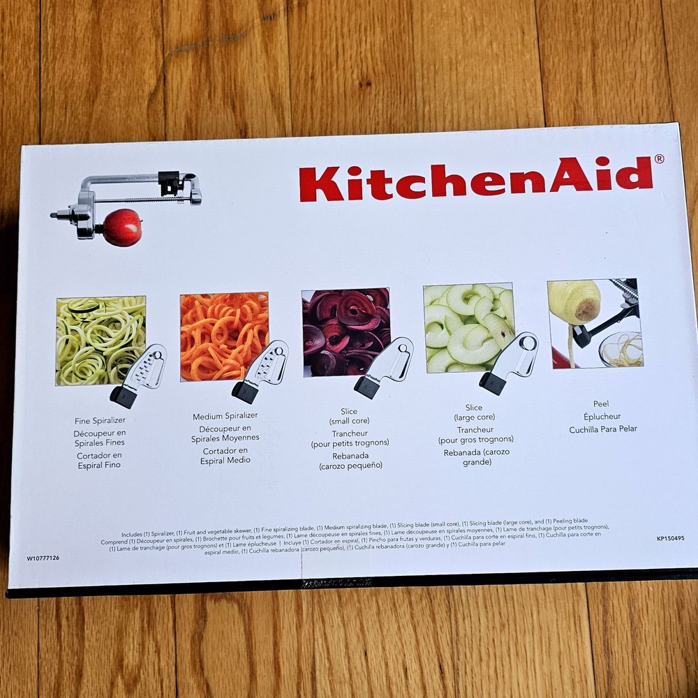 KitchenAid Spiralizer Peel Core Slice 5 Blades NEW Open Box KSM1APC