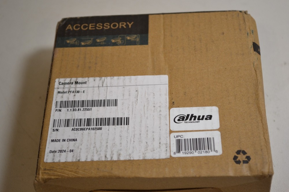 DAHUA WHITE Camera Mount SECURITY DOME CAMERA JUNCTION BOX PFA130-E