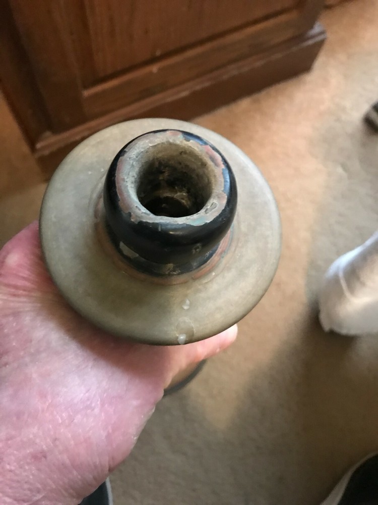 LARGE VINTAGE SPOOL MADE INTO CANDLE HOLDER