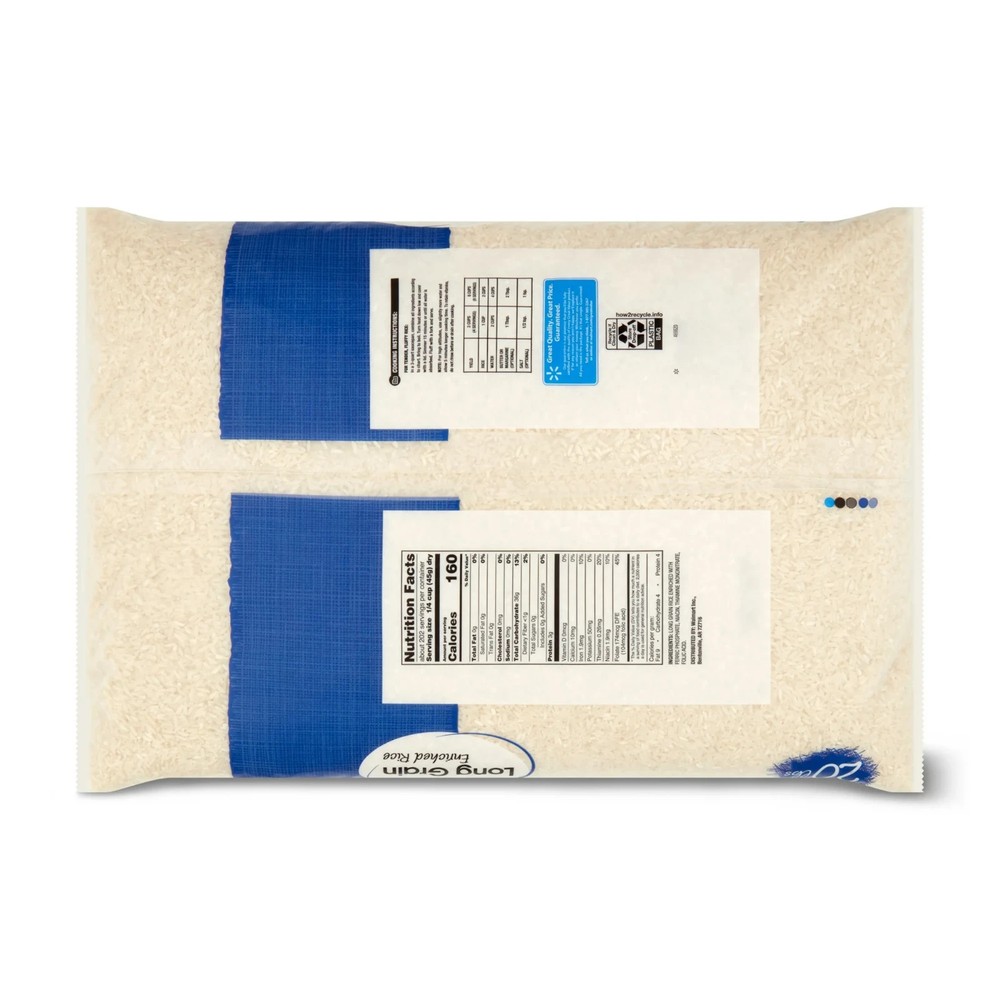 Great Value Long Grain Enriched Rice, 20 lb, 4 pack