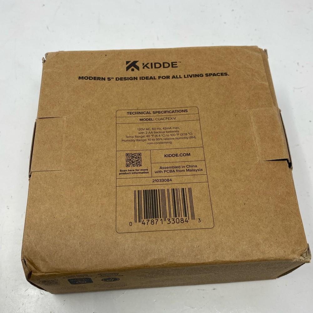 Kidde FireX 5" Smoke + Carbon Monoxide Alarm, Hardwired, White