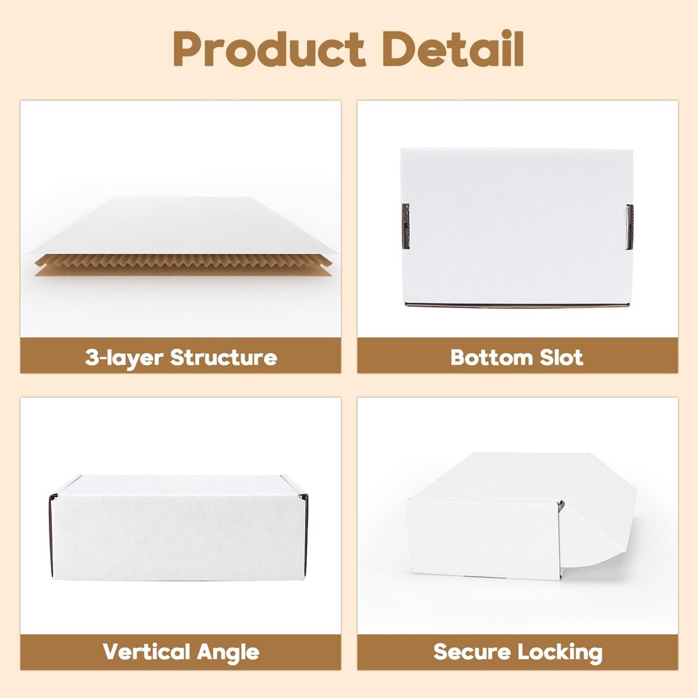 PHAREGE 6x4x2 inch Shipping Boxes Bulk 25 Pack 25 Pack, White