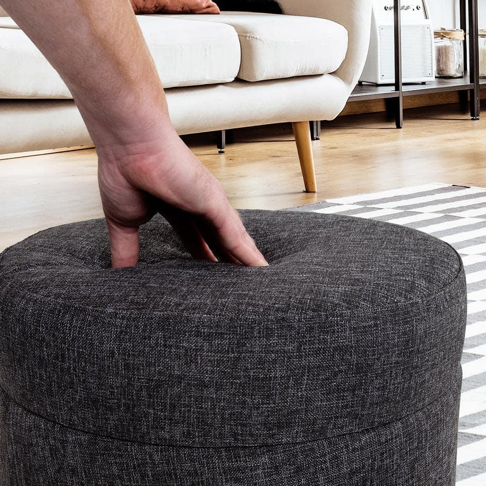 Modern Gray Rocking Wobble Storage Ottoman