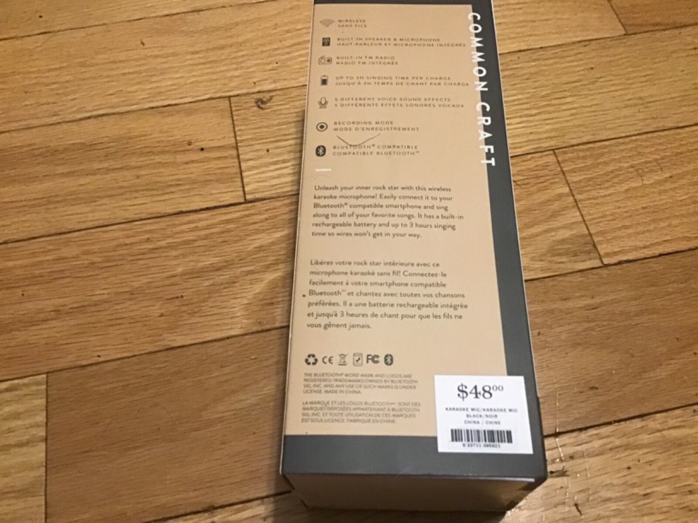 karaoke microphone bluetooth new sealed common craft microphone New box