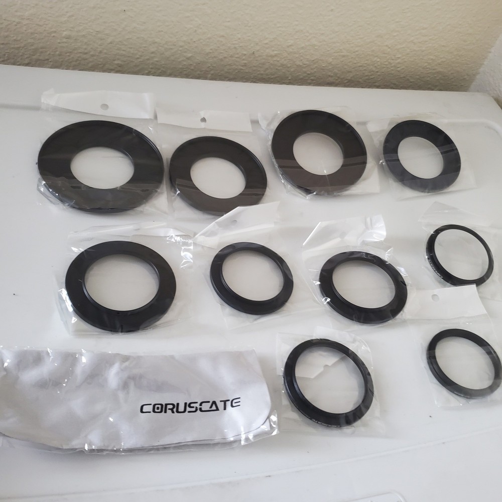 Coruscate 10Pcs 46mm Camera Lens Filter Step Up Adapter Ring Set with Cloth