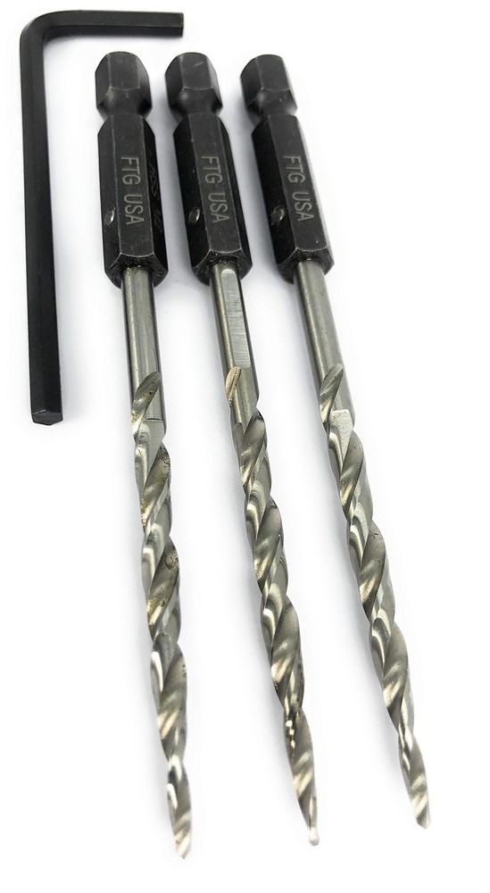 FTG USA Replacement Tapered Countersink Drill Bit Set 3 Pc (#4) 7/64" #4