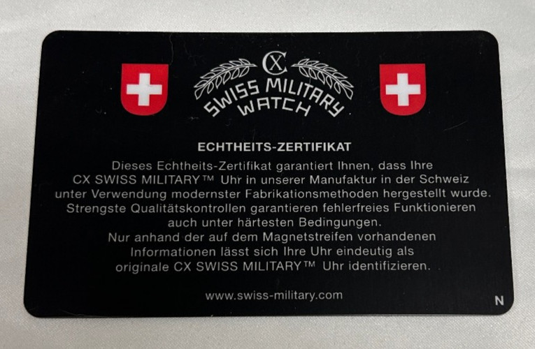 Swiss Military Certificate of Authenticity
